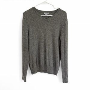 Phenix Men’s 100% Cashmere Gray Sweater Pullover Medium Preppy Quiet Luxury